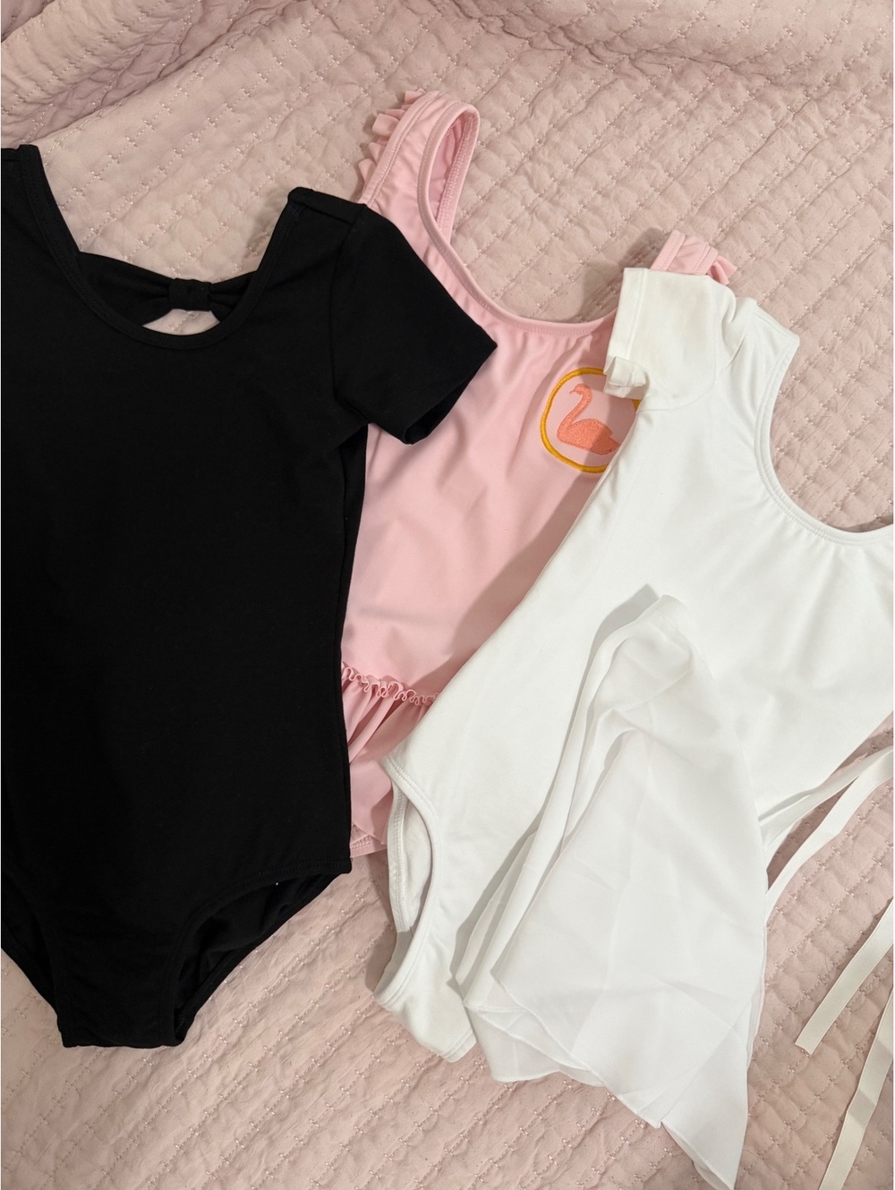 Girls Ballet Leotard Lot 2T/3T – Stelle Black White + Pink Swan Dancewear